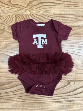 Baby Girl Maroon Tutu Bodysuit - Texas A&M